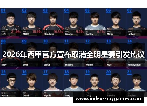 2026年西甲官方宣布取消全明星赛引发热议
